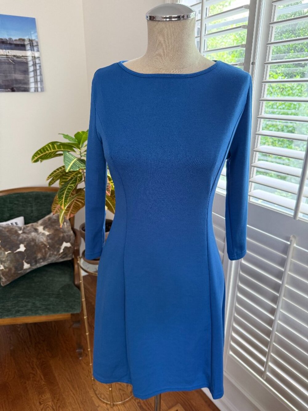 Blue A-line dress